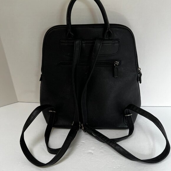 DAVID‎ JONES PARIS Womens Black Leather Backpack Bag (Read) - Picture 7 of 12